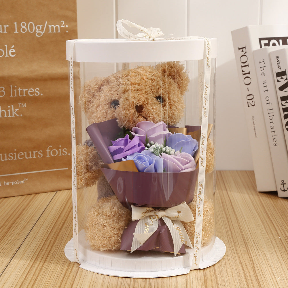 Bear Gift Box Doll Flower Crafts